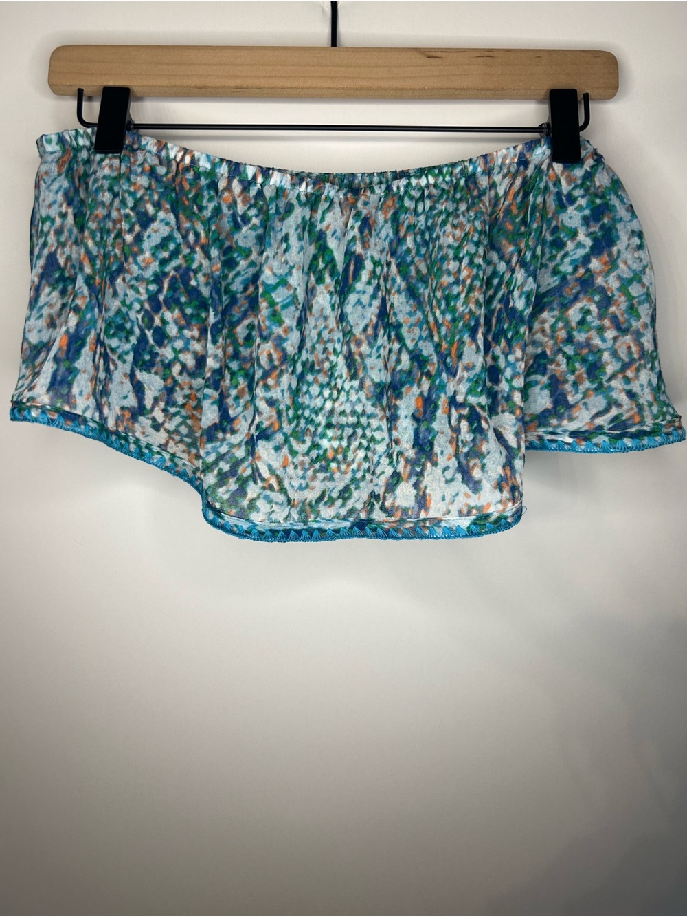 *NWT* Ramy Brook Women’s Turquoise Printed Meena Bandeau Cropped Top, Size Large - Picture 4 of 13